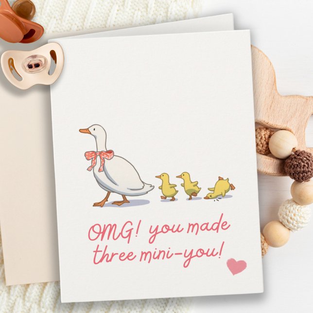 Mor & Baby Gult Ducky Nyfödd bebis Grattis Kort (Mother & Baby Yellow Ducky New Baby Congratulation Card)