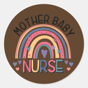 Mor Baby Nurse Rainbow Postpartum Nurse Runt Klistermärke