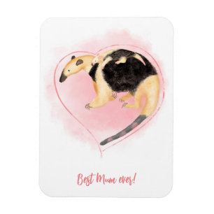 Mor & baby tamandua Bästa morsa någonsin, kylmagne Magnet
