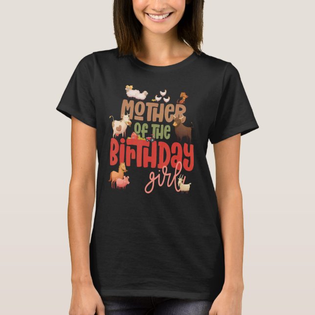 Mor Barn Animals Farm Land Birthday Crew T Shirt (Framsida)