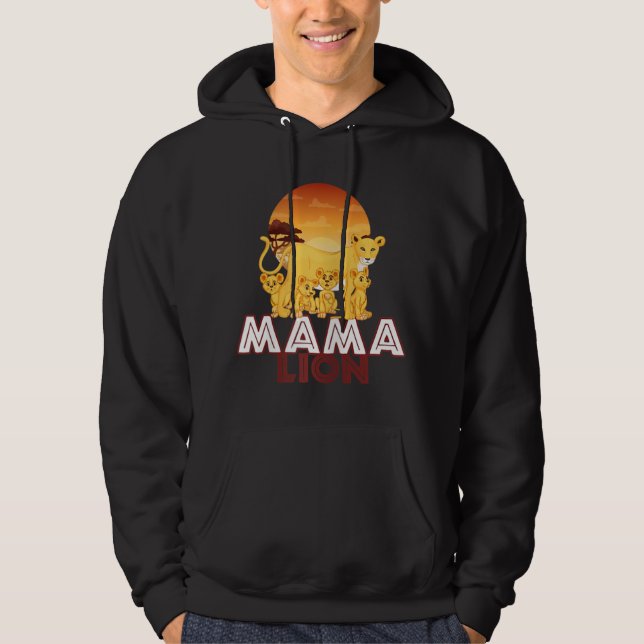 Mor Barn i mamma Lejona storkundsfamiljen Hoodie (Framsida)