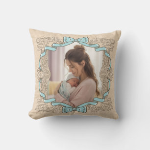 Mor & Barn Vintage Babyblå Bågram Kudde