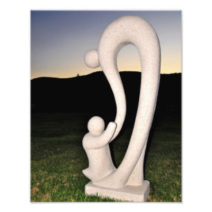 Mor- & barnstenskulptur fototryck