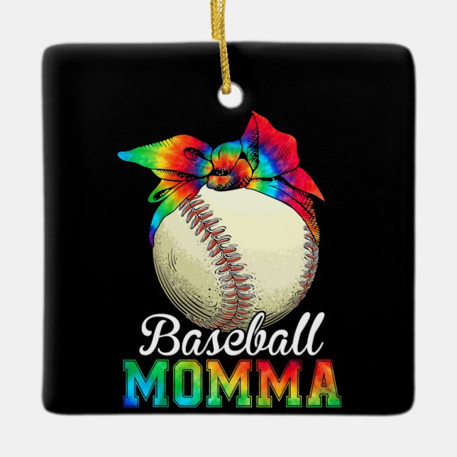 Mor Baseball Momma Birthday Julgransprydnad Keramik (Framsida)