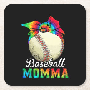 Mor Baseball Momma Birthday Underlägg Papper Kvadrat