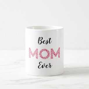 Mor Bästa Mamma någonsin Rosa Hearts Personlig Kaffemugg