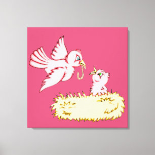 Mor Bird Matande Baby Bird 24 x 24 x 24 Canvastryck
