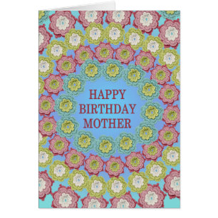 Mor Birthday Crochet Flowers Hälsningskort
