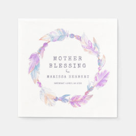 Mor Blating pärlor och fjädrar boho Pappersservett