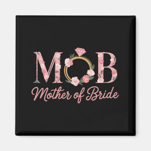 Mor Bride Bröllop Mobster Blommigt  Rosa Diamond R Magnet