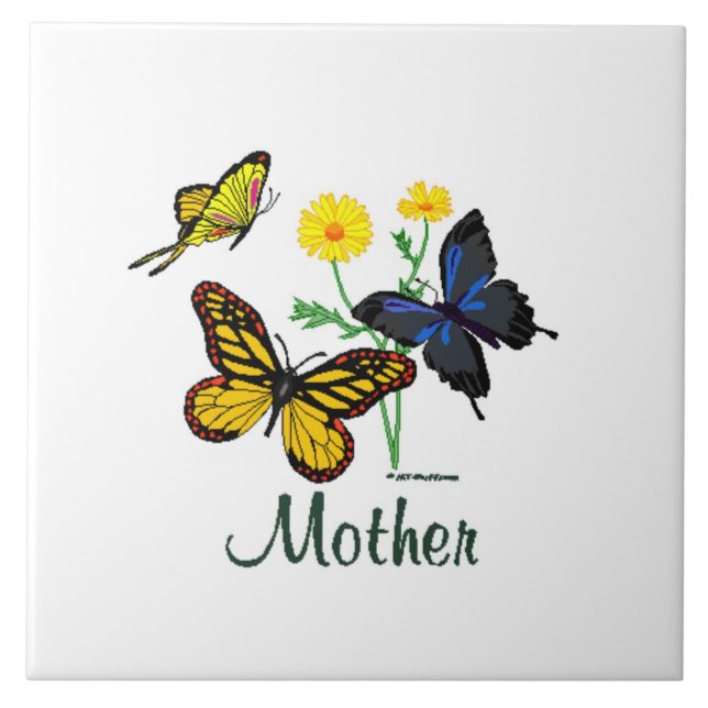 Mor Butterflies Kakelplatta (Framsidan)