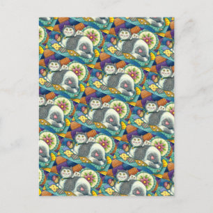 MOR CAT & KITTEN, PATCHWORK QUILTS, PINCUSHION VYKORT