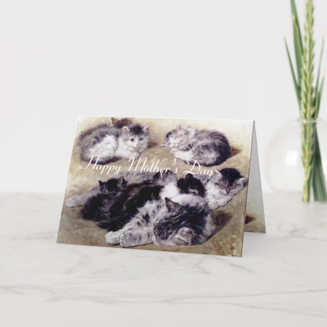 MOR CAT MED KITTENS/Mors dag Kort (Framsida)