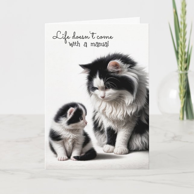 Mor Cat och Kitten Kort (Framsida)