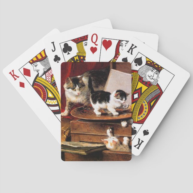 Mor Cat och Kittens på Bord Casinokort (Baksidan)