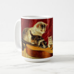Mor Cat och Kittens spelar med Guitar Kaffemugg