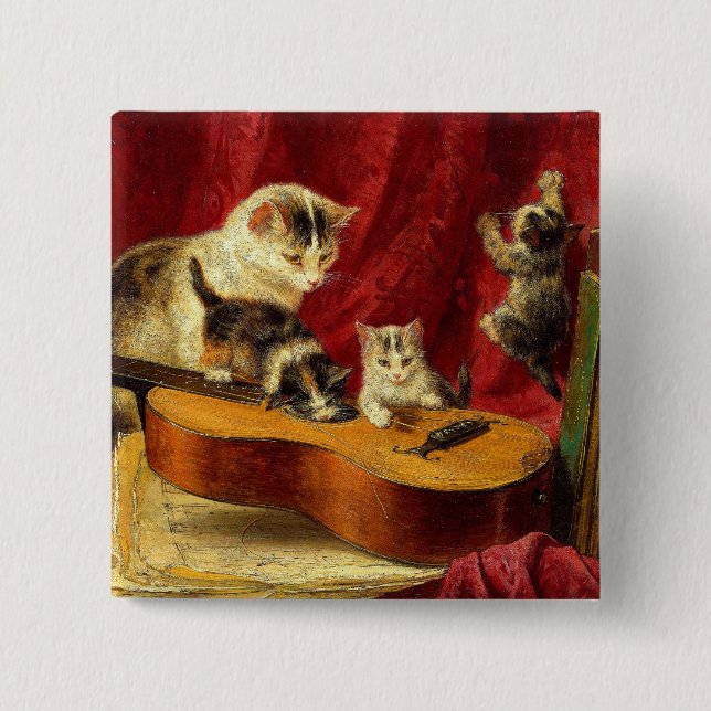 Mor Cat och Kittens spelar med Guitar Knapp (Framsida)