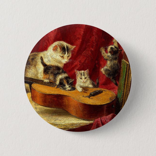 Mor Cat och Kittens spelar med Guitar Knapp (Framsida)