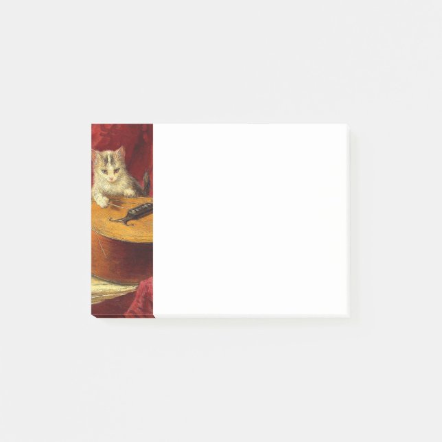 Mor Cat och Kittens spelar med Guitar Post-it Block (Framsida)