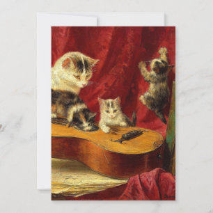 Mor Cat och Kittens spelar med Guitar Spara Datumet