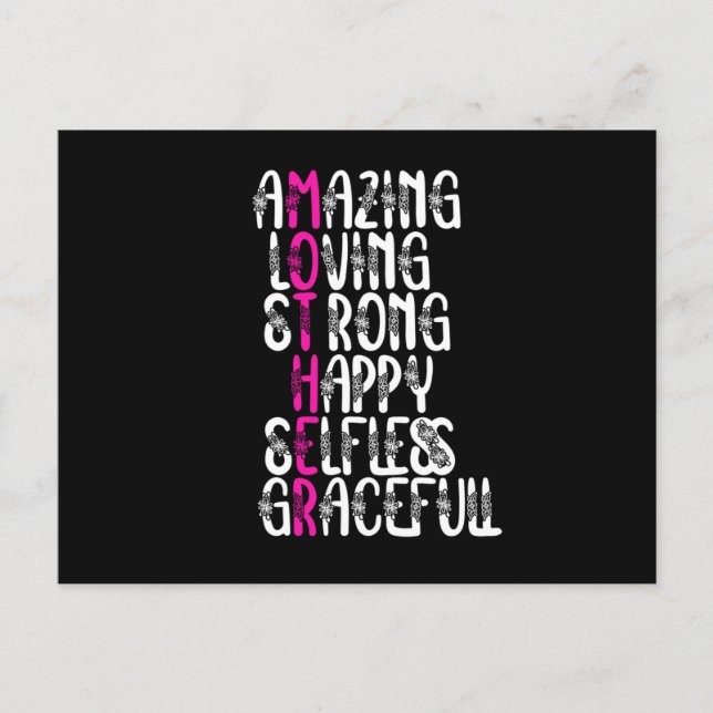 Mor citerar: Loving Ord | Mors dag Design Vykort (Framsida)