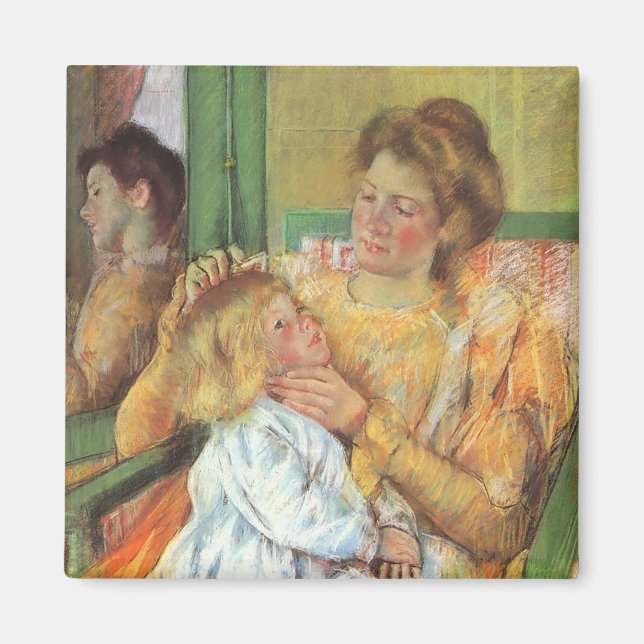 Mor Comving Child's Hair | Mary Cassatt Magnet (Framsidan)