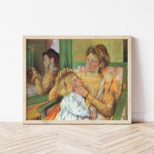 Mor Comving Child's Hair   Mary Cassatt Poster