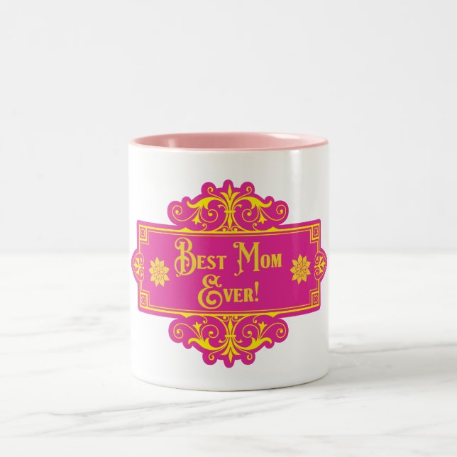 Mor dag "Bästa Mamma någonsin" Två-Tonad Mugg (Center)