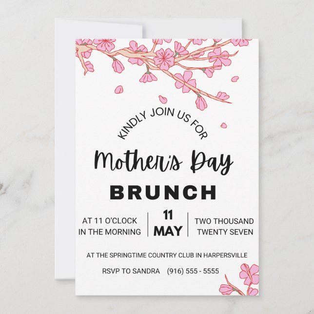 Mor Dag Brunch-inbjudan Vattenfärgsdiskett Inbjudningar (Framsida)