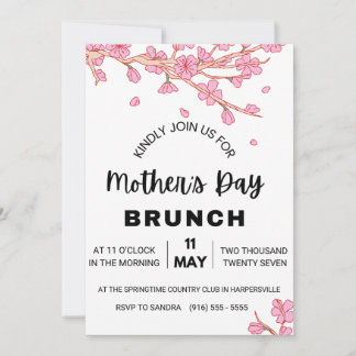 Mor Dag Brunch-inbjudan Vattenfärgsdiskett Inbjudningar