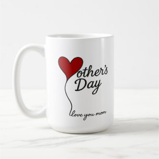 Mor dag Kärlek-ballongen - "Kärlek You Mamma"-hjär Kaffemugg