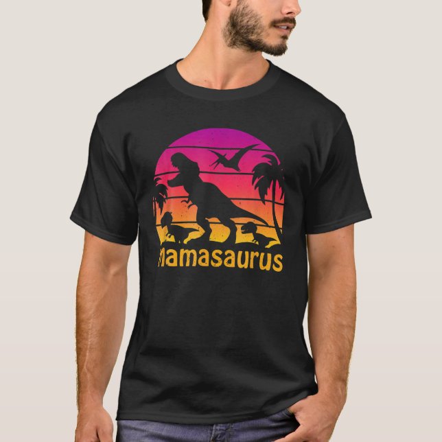 Mor Dag MASAURUS T Rex Dinosaur Family Mamma Shirt (Framsida)