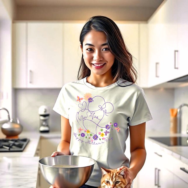 Mor dag Simple Line Art T Shirt (Skapare uppladdad)