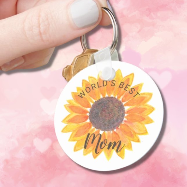 Mor dag Solrosvärldsdagen bästa Mamma Nyckelring (Skapare uppladdad)