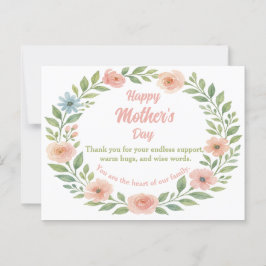 Mor dag vykort Vattenfärgsfärg Blommigt Ram