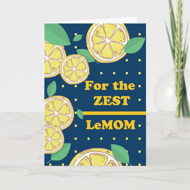 Mor dag Zest LeMOM Best Mamma någonsin Lemons Kort (Framsida)