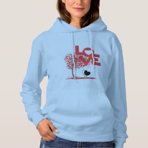 Mor-dagen Kärlek Träd och fågelhodie T Shirt