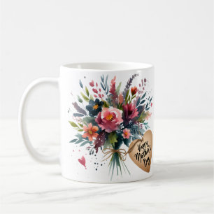 Mor Day Flowers i vattenfärg Kaffemugg