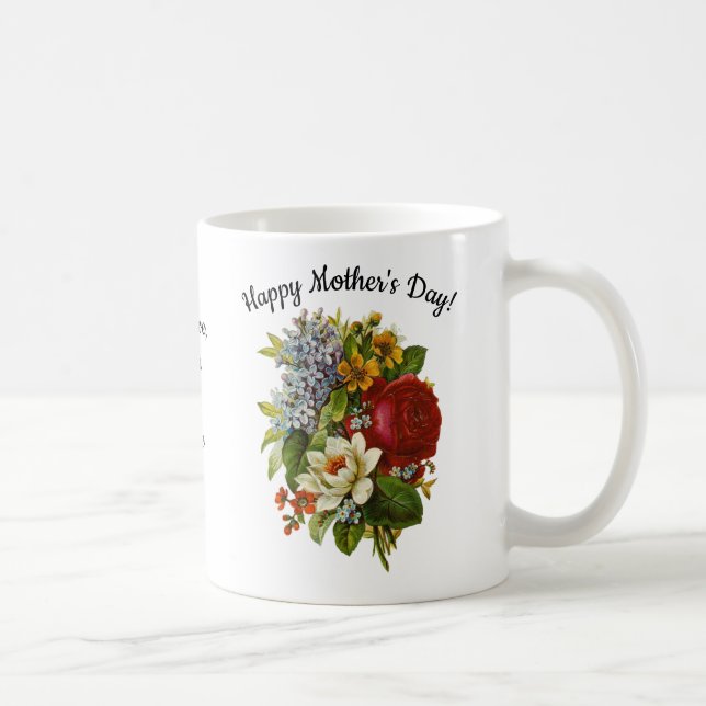 Mor DayBevalt Summer Bouquet med Röd ros Kaffemugg (Höger)