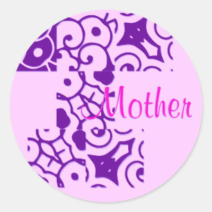 Mor Designer Namn Sticker Runt Klistermärke