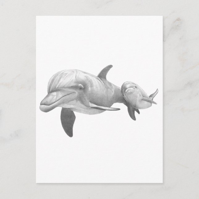 MOR DOLPHINS KÄRLEK VYKORT (Framsida)