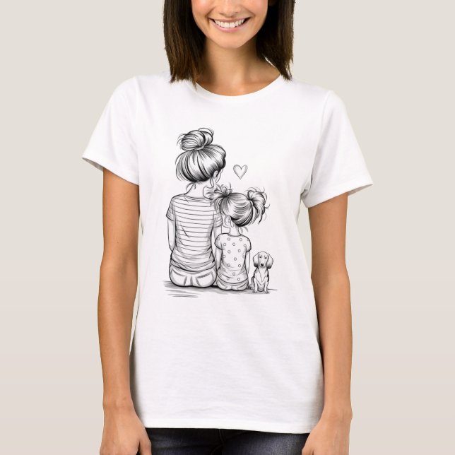 Mor & Dotter A-Line Art ShirterFamily Bond T Shirt (Framsida)