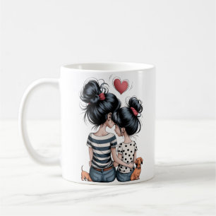 Mor & Dotter A-Line Art-Unik-familjegåva Kaffemugg