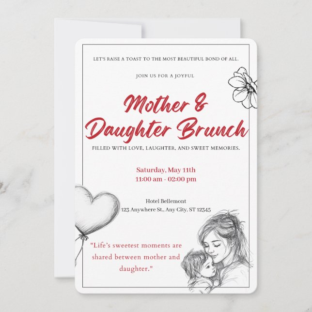 Mor Dotter Brunch Inbjudan (Framsida)
