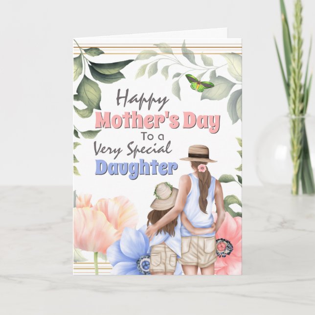 Mor dotter illustrerar anemonblommor kort (Framsida)