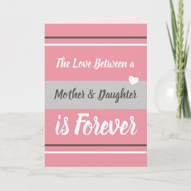Mor & Dotter kärlek du rosa och grått Kort (Framsida)