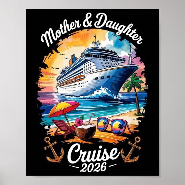 Mor Dotter Kryssning 2026 Semesterresa Matchande Poster (Framsidan)