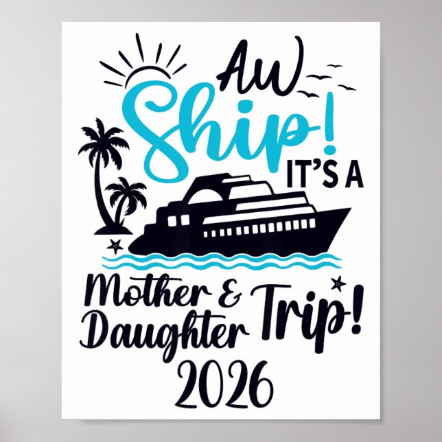 Mor Dotter Resa 2026 Kryssnings Semester Mamma Mat Poster (Framsidan)