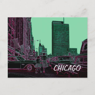 Mor Dotter Shopping Michigan Ave Chicago 1961 Vykort