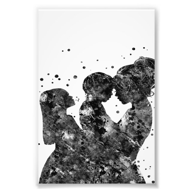 Mor dotter son Gift,Family Birthday Gift Idea Fototryck (Framsidan)